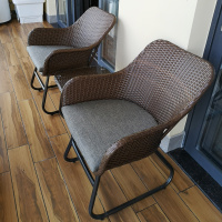 户外阳台桌椅休闲小茶几组合靠背藤椅三件套庭院腾编家具创意简约