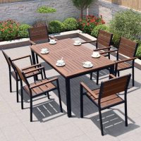户外家具庭院桌椅花园室外露天休闲咖啡厅阳台防腐木塑木桌椅组合