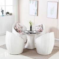 靠背椅塑料藤编桌椅网红家用室内阳台三件套茶几组合简约现代休闲