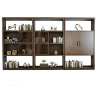 新中式书柜组合现代中式储物柜办公室书房全实木禅意书架定制家具