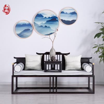 新中式禅意罗汉床沙发现代简约实木罗汉榻会所茶楼仿古典家具定制
