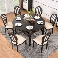 轻奢实木餐桌椅组合美式家具家用折叠圆桌小户型饭桌可变伸缩餐桌