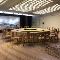 新中式酒店包房餐桌餐厅客厅民宿包厢会所大圆桌旋转桌多人桌 货