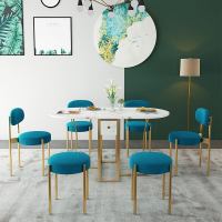 轻奢岩板餐桌家用小户型北欧大理石餐桌椅组合折叠长方形伸缩饭桌