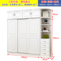 推拉衣柜简约现代经济型实木质板式简易组装家用卧室移大衣橱