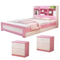 实木床男孩女孩1.2米床多功能单人床1.5米公主床带书架小孩床