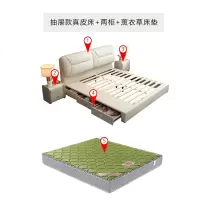 真皮床榻榻米床主卧现代简约小户型储物床1.8米双人床1.5m单人床