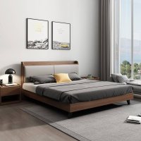 床现代简约北欧风格主卧小户型1.8米双人板式床经济型卧室家具