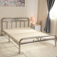 不锈钢床 铁架床1.5/1.8米单人双人床欧式现代简约出租床铁艺床架