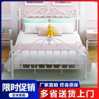 铁艺床北欧式铁架公主床1.8双人1.5成人1.2单人简约现代铁床