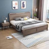 现代简约实木床轻奢卧室双床白蜡木婚床家用1.8米北欧实木床