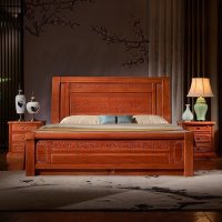 新中式实木床1.8米双人床花梨木明清古典大床红木床仿古家具1.5m