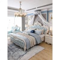 欧式床双人床1.8米主卧现代简约实木公主床法式婚床家具套装简欧