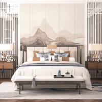 新中式实木床主卧简约1.8米双人床现代禅意中国风禅卧室家具定制