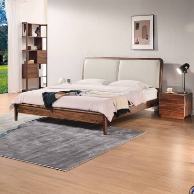 床现代简约实木床1.8米双人床轻奢主卧婚床真皮轻奢家具1.5米床