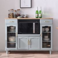 实木餐边柜茶水柜现代简约厨房置物柜子微波炉柜碗柜家用经济型