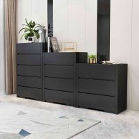 北欧现代简约五斗柜储物柜黑色三四斗橱实木抽屉式收纳柜宜家边柜