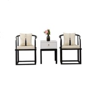 新中式休闲椅星级酒店样板房会所民宿实木椅布艺椅餐桌椅组合定制