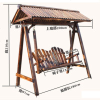 户外庭院田园室内阳台荡秋千防腐木头露台摇椅吊椅经济型吊椅