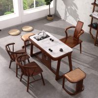 新中式茶桌椅组合禅意实木功夫泡茶桌现代简约家用阳台小桌椅茶台