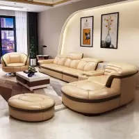 真皮沙发现代客厅简约组合头层牛皮大小户型转角三人位贵妃多功能