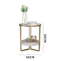 北欧沙发边几意式轻奢大理石简约现代床头柜小茶几双层圆桌角几