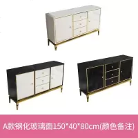 轻奢大理石餐边柜简约后客厅北欧不锈钢烤漆高柜茶水玄关柜