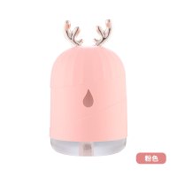萌鹿加湿器USB创意萌宠车载香薰器办公室卧室小鹿加湿器礼品定制 粉色