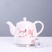 时光旧巷陶瓷电热水壶青花牡丹烧水壶泡茶煮水壶功夫茶瓷壶自动断电 1.2L 水点桃花