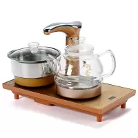 半自动上水电热水壶时光旧巷套装家用茶具烧水壶自动抽水泡茶煮茶器 一键全自动玻璃壶