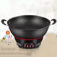 多功能铸铁电热锅电蒸锅蒸煮一体式家用锅生铁电火锅炒菜电炒锅 普通款30CM无笼