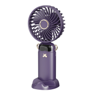 手持小风扇桌面折叠挂脖便携logo伴手礼品手持小风扇_深蓝色