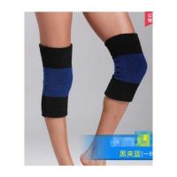 毛巾护膝女护漆盖加厚保暖男运动睡觉护腿冬季棉膝盖套关节小腿漆黑蓝夹色均码