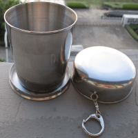 304不锈钢户外折叠杯便携伸缩杯水杯水壶水瓶酒杯防漏杯子旅游旅行用品四节杯