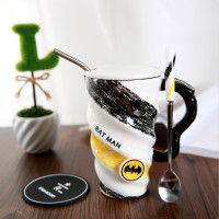 个性大容量陶瓷喝水杯子带盖勺韩式创意咖啡杯男女生办公室马克杯