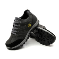 秋季登山鞋耐磨户外徒步鞋实心底爬山鞋轻便透气低帮男鞋水款灰色