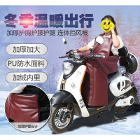 电动车踏板车挡风被冬季保暖加绒加厚寒水PU皮分体护腰风罩