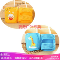 儿童护膝防摔1婴儿小孩夏天宝宝学走路爬行春夏季可节薄款运动32双装兔黄+鹿兰0-6岁