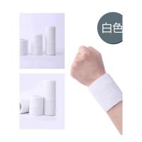 运动吸汗护腕排篮球羽毛乒乓球网球护具男女擦汗健身护手腕带湖蓝升级款白色长款13cmx5cm三只