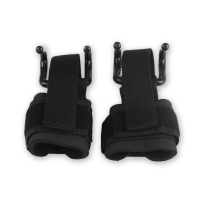 举重助力钩握力钩双钩握力带护腕硬拉力量训练哑铃男女助力带黑色两用一对装