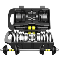 可拆卸电镀哑铃10kg至40公斤家用哑铃男士健身器材组合套装