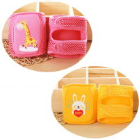 0-1-3岁宝宝婴儿学步爬行护膝夏防摔学步小孩爬行护具透气儿童幼儿学走路护关节护膝夏季防摔可结2双装兔红鹿黄0-6岁