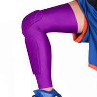 夏季双重护膝运动防护膝盖护具户外登山蜂窝薄款护腿防撞篮球装备紫双蜂窝护膝1只