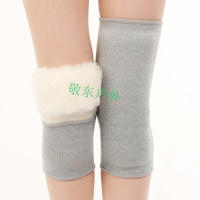 秋冬季皮毛一体羊毛护膝套筒粘扣男女士中老年加厚羊绒防寒保暖护膝