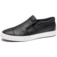 公牛欢腾2019春秋新款男鞋韩版时尚潮流皮鞋懒人一脚蹬板鞋青年百搭休闲鞋子