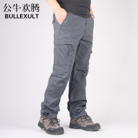 公牛欢腾2021春季男装工装裤男裤宽松直直筒裤运动裤休闲裤长裤男男士裤子