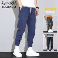 公牛欢腾2021裤子男春秋季韩版潮流男士肥佬休闲百搭牛仔裤加肥加大码束脚裤潮