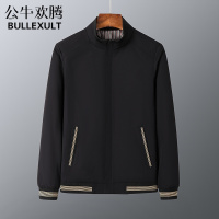 公牛欢腾2021春秋加肥加大码男装休闲夹克宽松潮胖子大号棒球服肥佬外套男