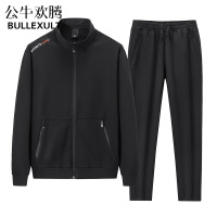 公牛欢腾运动套装男2021春秋季新款韩版潮流休闲大码卫衣外套宽松两件套男