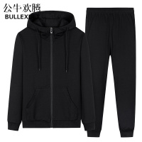 公牛欢腾运动套装男春秋季2021年新款男士韩版潮流宽松大码休闲卫衣两件套